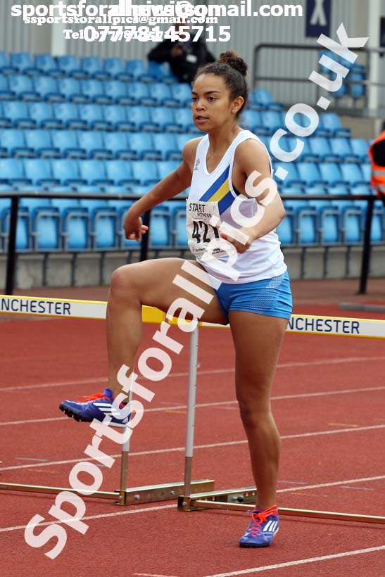 Womens under-20s 400 metres hurdles, Northern Senior and Under-20s Champs., SportsCity, Manchester. Photo: David T. Hewitson/Sports for All Pics